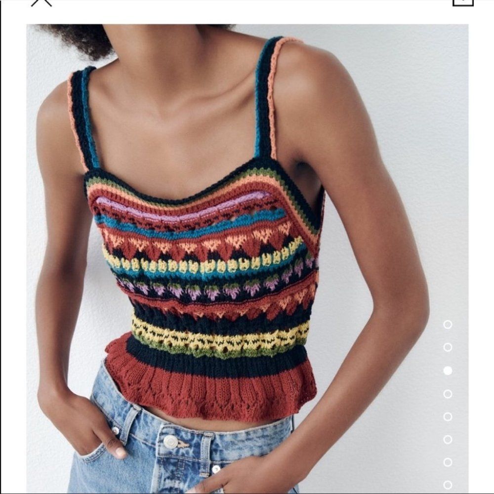 Zara Crochet Knit Top